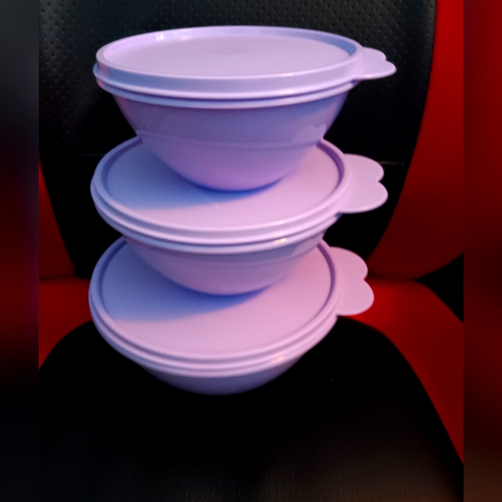 BRAND NEW Tupperware Classic Wonderlier 3 Piece Bowl Set In Purple